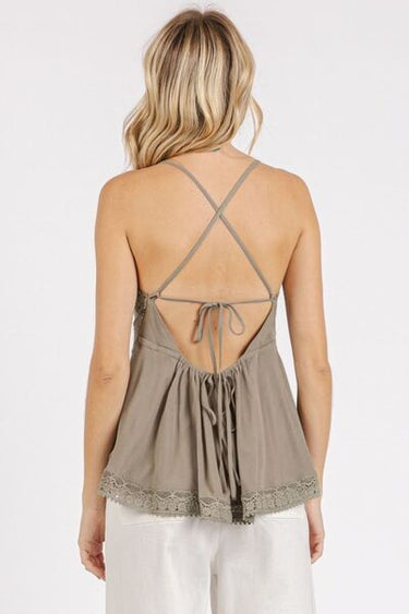 Back Lace Detail V-Neck Cami